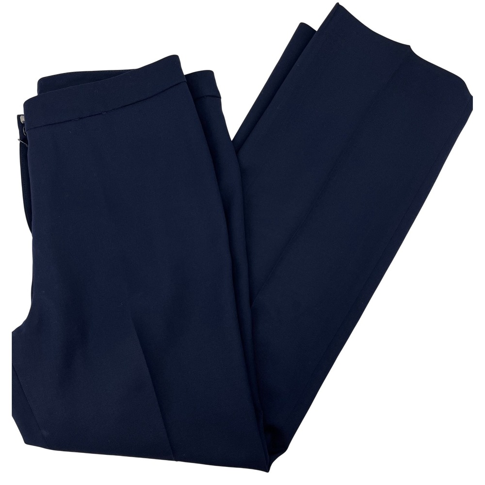 Pendleton Womens 12 Navy Blue 100% Virgin Wool Dress Pants Straight Leg Lined